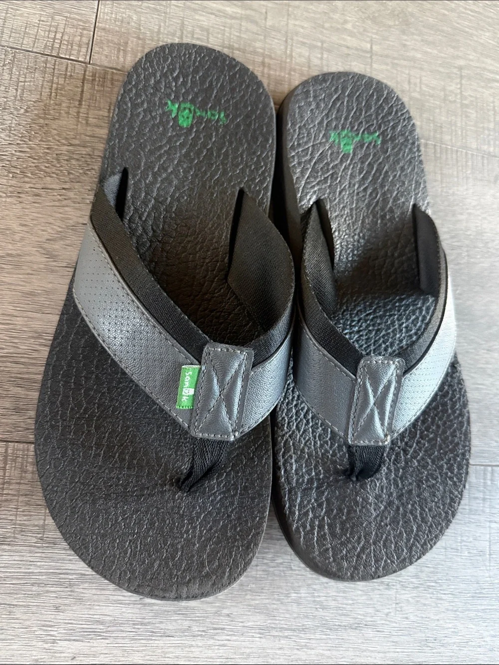 Sanuk Men's Flip Flops Thong Sandals Size 7 Grey Color